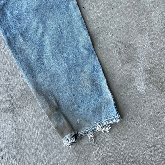 Vintage Y2K Carhartt denim blue jeans double knee work wear carpenter pants - Picture 11 of 11